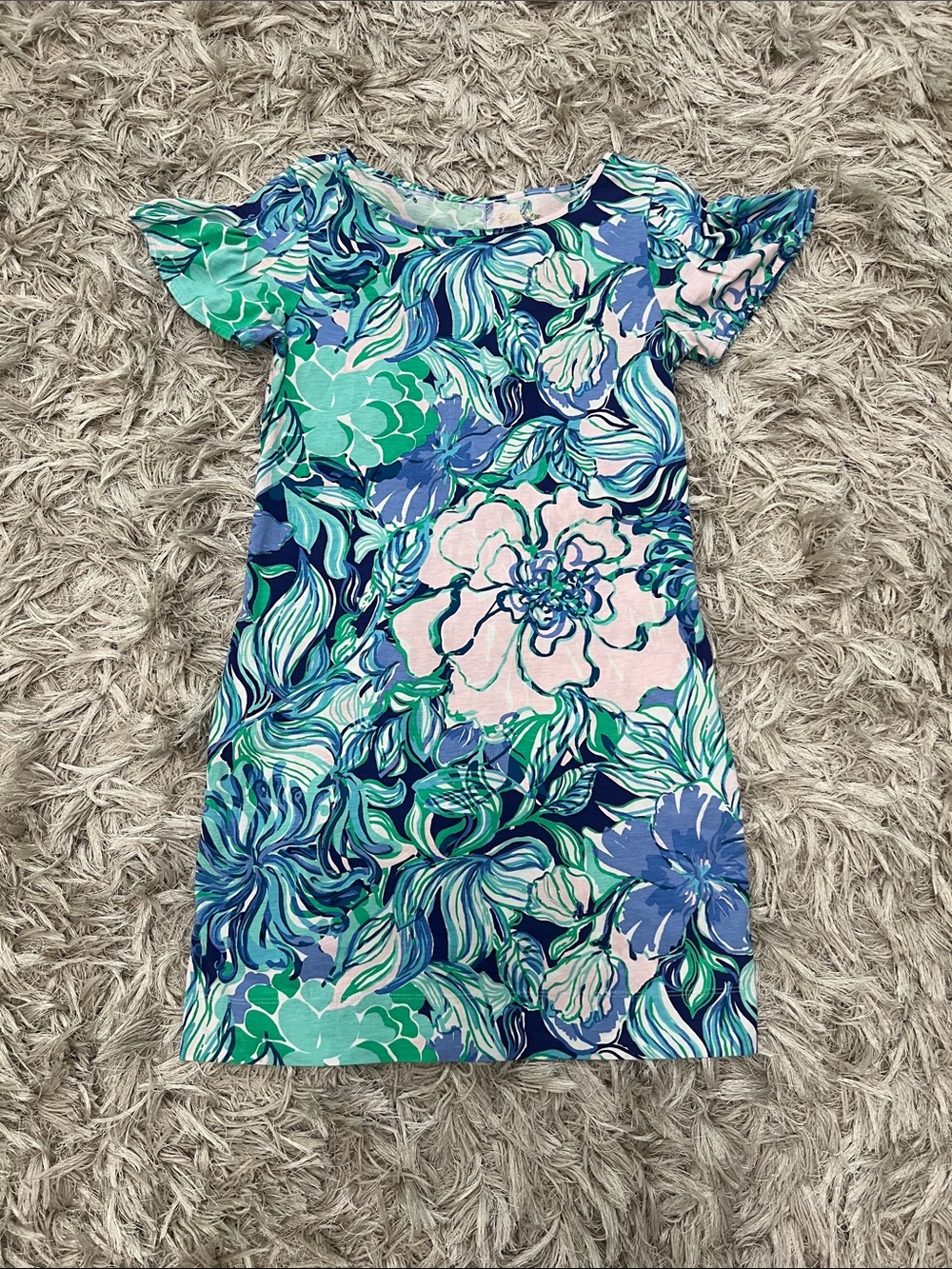 Lilly Pulitzer Blue, Green & Pink Floral Shift Dress